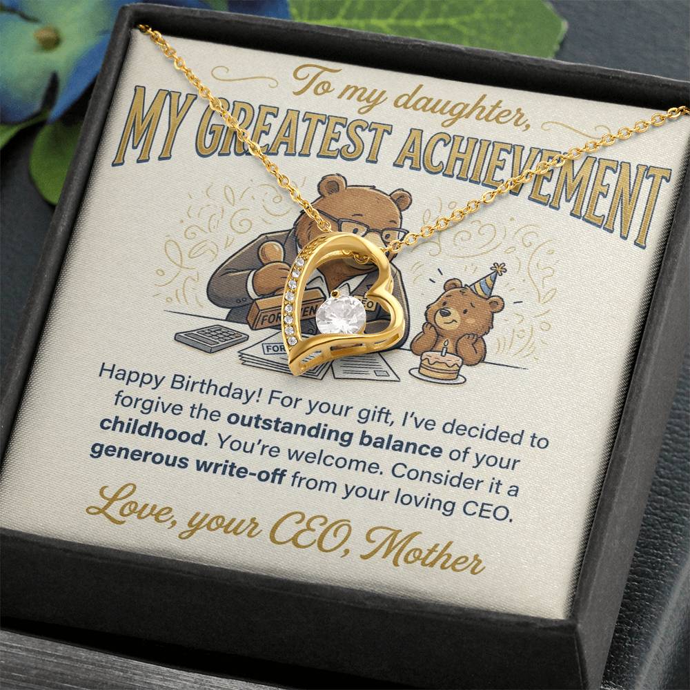 To My Daughter Necklace From Mother, Funny Birthday Gift, My Greatest Achievement, Love Knot Necklace-LKN25596