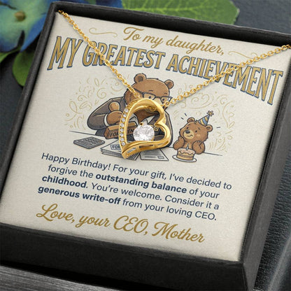 To My Daughter Necklace From Mother, Funny Birthday Gift, My Greatest Achievement, Love Knot Necklace-LKN25596