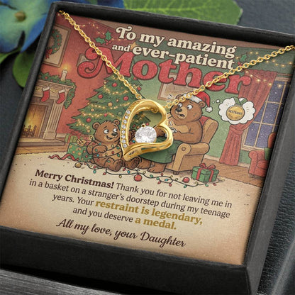 To My Mother Necklace From Daughter, Funny Christmas Gift For Mom, Mom Birthday Gift Idea - Love Knot Necklace-LKN21893