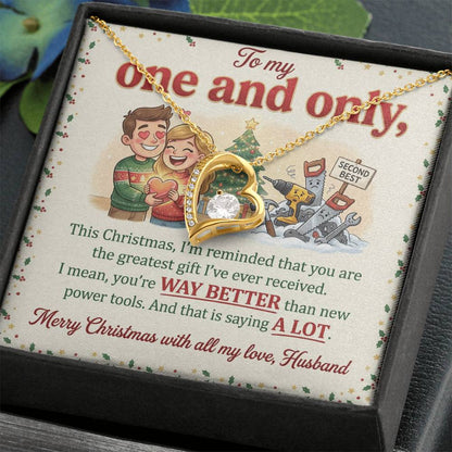 To My Husband Necklace From Wife, Funny Christmas Gift For Him, Anniversary Gift - Love Knot Necklace-LKN27001