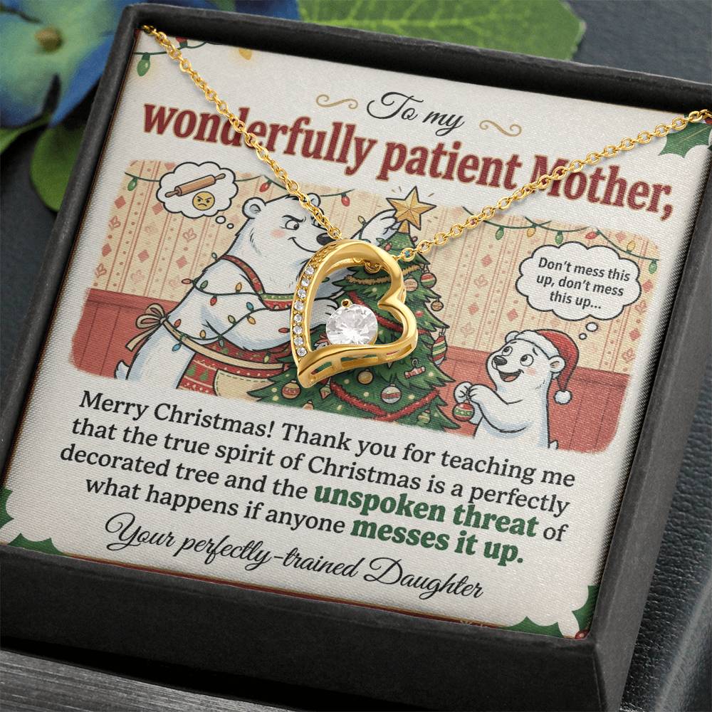 To My Mother Necklace From Daughter, Funny Christmas Gift, Merry Christmas Gift for Mom - Love Knot Necklace-LKN78059