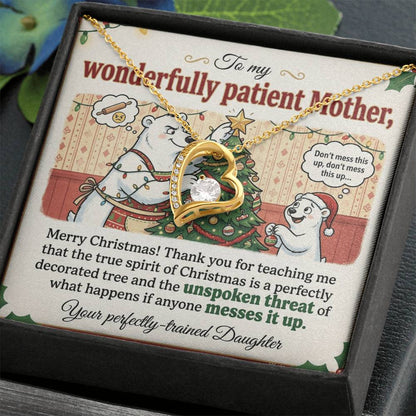 To My Mother Necklace From Daughter, Funny Christmas Gift, Merry Christmas Gift for Mom - Love Knot Necklace-LKN78059