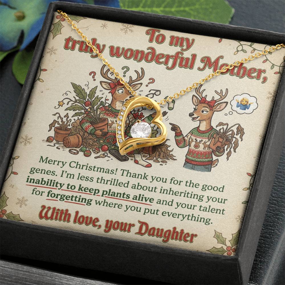 To My Mother Necklace From Daughter, Funny Christmas Gift For Mom, Xmas Present For Her, Love Knot Necklace-LKN53783