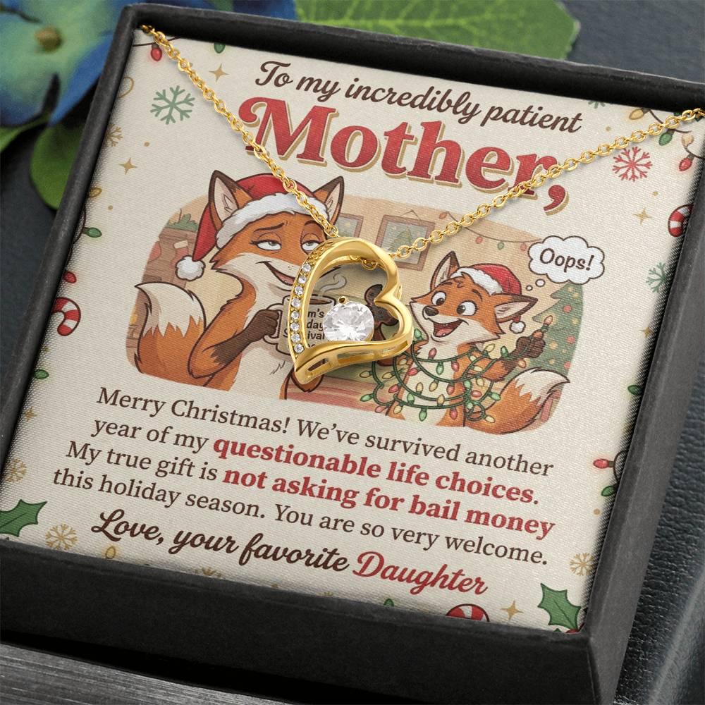 To My Mother Necklace From Daughter, Funny Christmas Gift For Mom, Holiday Present, Mother Daughter Gift - Love Knot Necklace-LKN49035