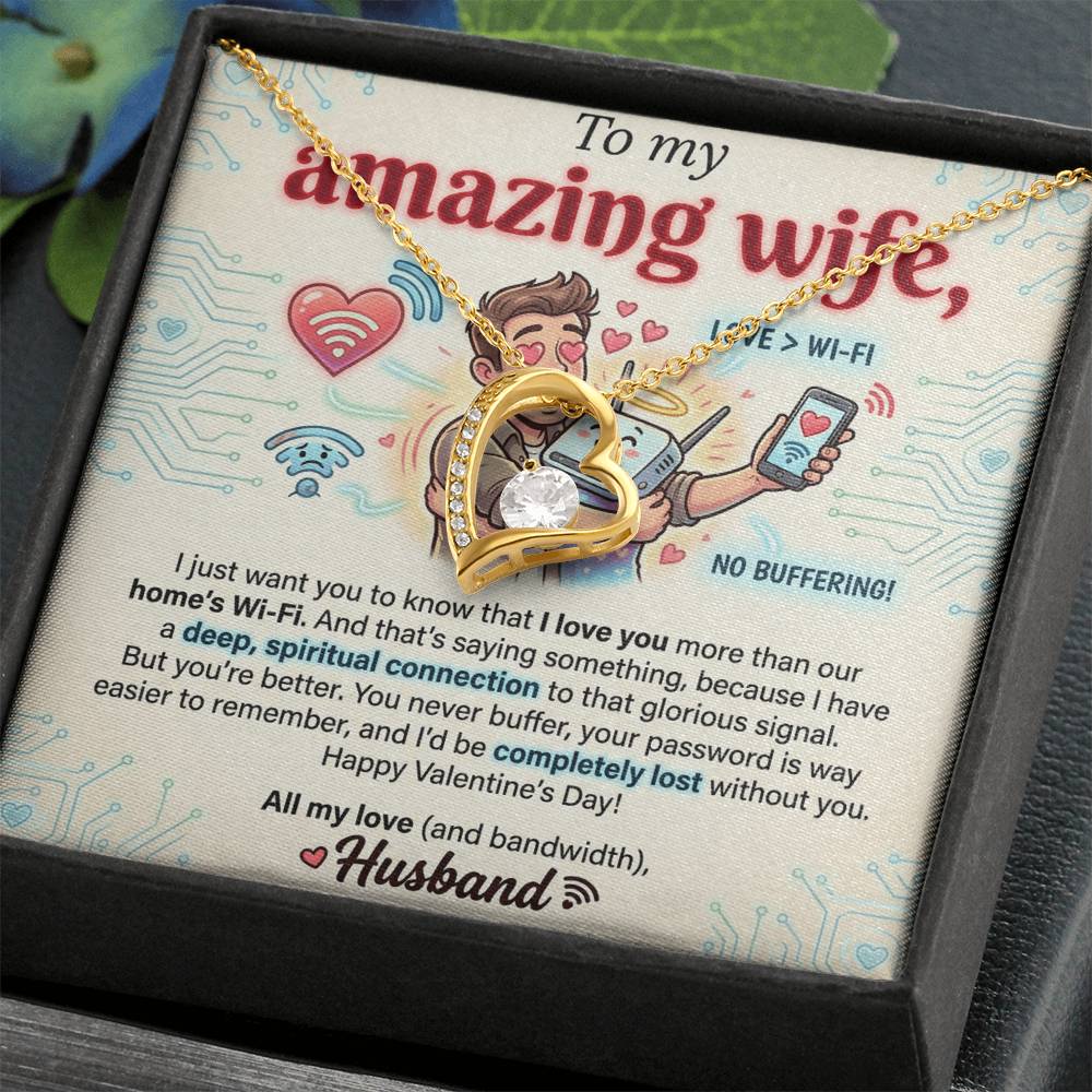 To My Wife Necklace From Husband, Funny Valentine's Day Gift, Romantic Anniversary Gift, Love Knot Necklace-LKN18779