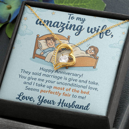 To My Wife Necklace From Your Husband, Funny Anniversary Gift for Her, Marriage Present - Love Knot Necklace-LKN15124