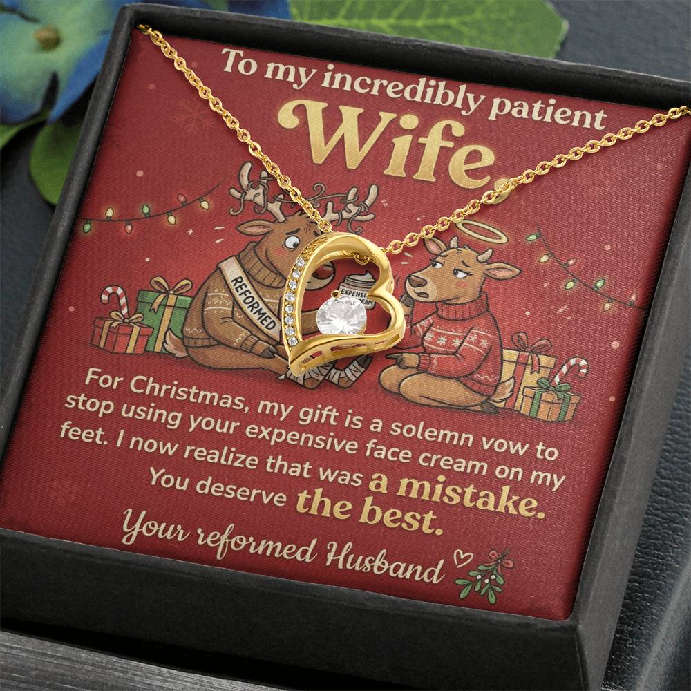 To My Wife Necklace From Husband, Funny Christmas Gift for Her, Holiday Present, You Deserve The Best - Love Knot Necklace-LKN77850
