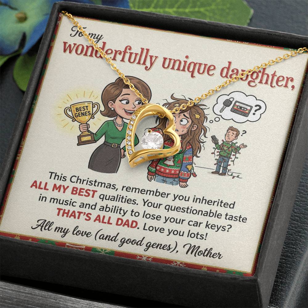 To My Daughter Necklace From Mother, Funny Christmas Gift, Birthday Gift For Daughter, Mother Daughter Gift - Love Knot Necklace-LKN73614