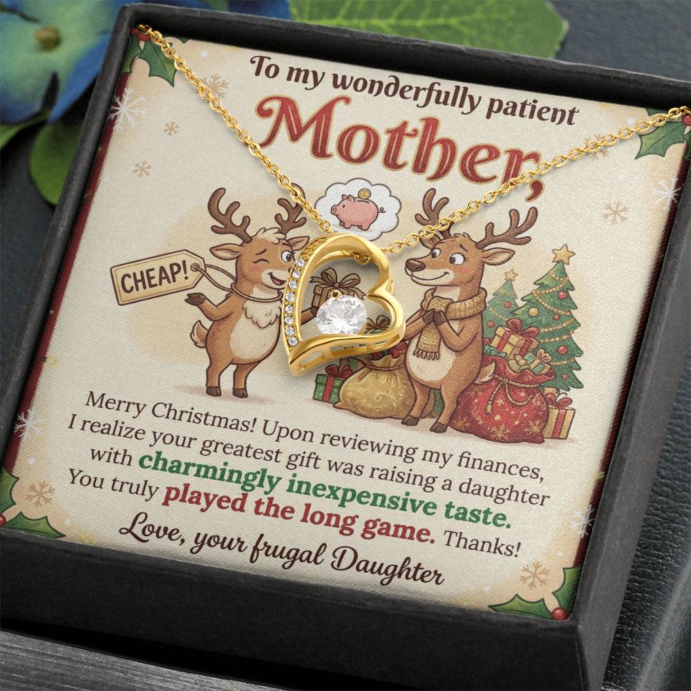 To My Mother Necklace From Daughter, Funny Christmas Gift, Mom Gift for Christmas, Merry Christmas Mom - Love Knot Necklace-LKN61313