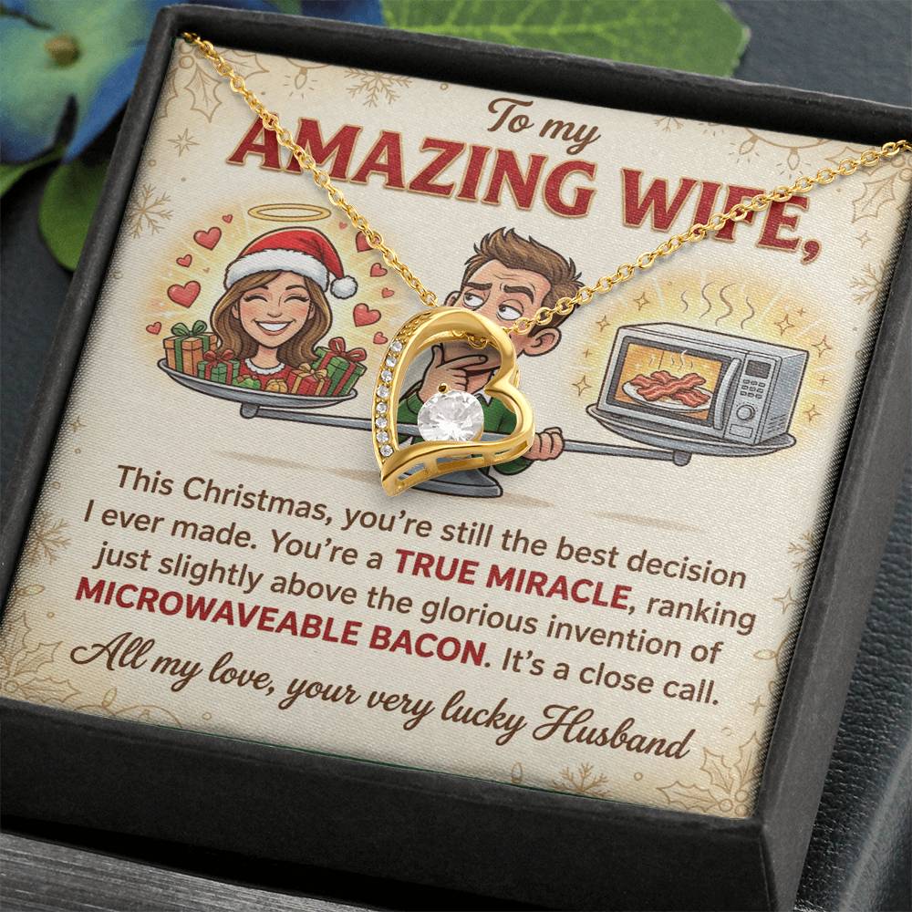 To My Wife Necklace From Husband, Funny Christmas Gift For Her, Hilarious Wife Gift Idea - Love Knot Necklace-LKN38753