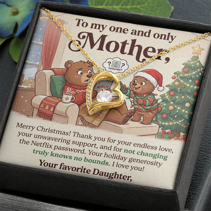 To My Mother Necklace From Daughter, Funny Christmas Gift For Mom, Mother Daughter Gift, Holiday Gift - Love Knot Necklace-LKN16112