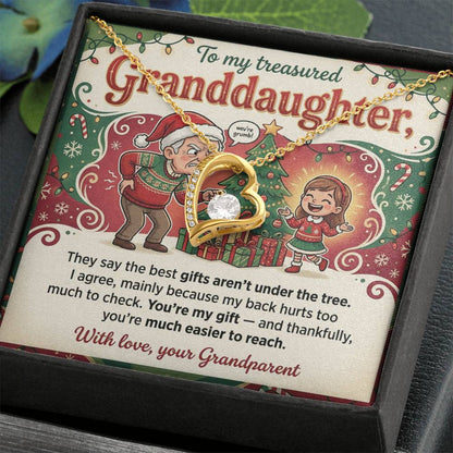 To My Granddaughter Necklace From Grandparent, Funny Christmas Gift, Xmas Present For Granddaughter, Granddaughter Jewelry - Love Knot Necklace-LKN75837