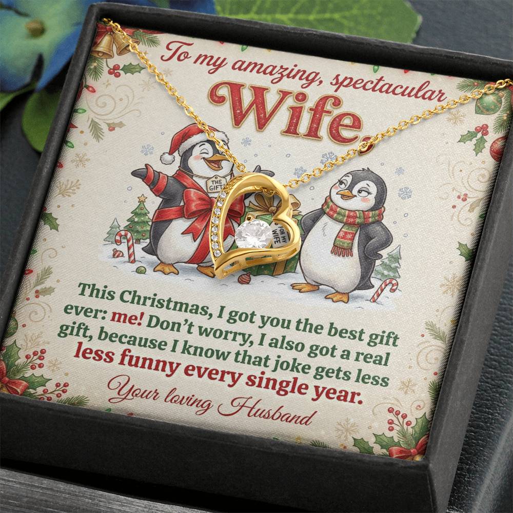 To My Wife Necklace From Husband, Funny Christmas Gift, Romantic Xmas Present for Her, Anniversary Gift, Love Knot Necklace-LKN18529