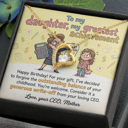 To My Daughter Necklace From Mother, Funny Happy Birthday Gift, CEO Mom Gift For Her - Love Knot Necklace-LKN28995