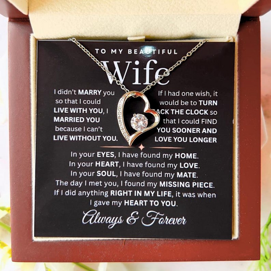 To My Wife Necklace From Husband, Wife Gift Necklace For Women Necklace For Wife , Birthday Gifts For Wife, Anniversary, Valentines Day Gift